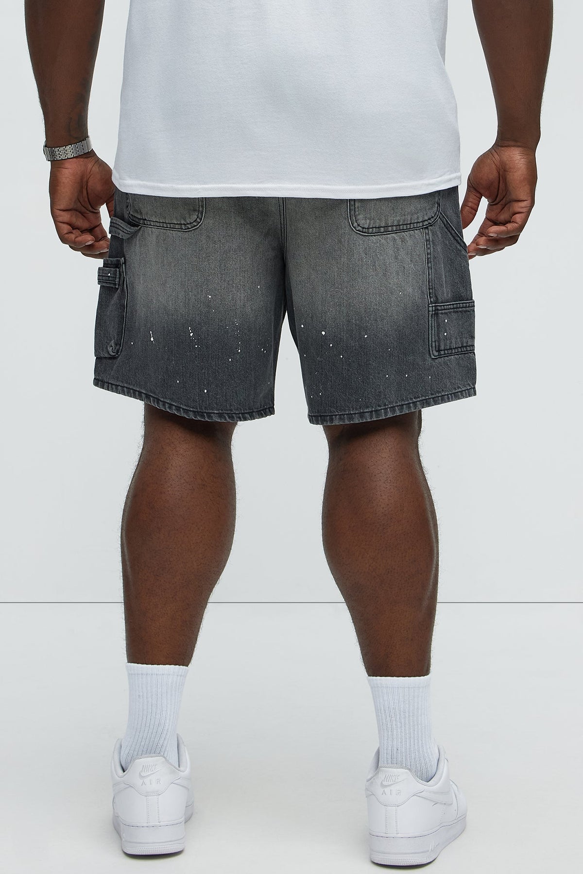 Two Ways Relaxed Denim Shorts - Black Wash