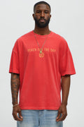 Reach For The Sky Oversized Short Sleeve Tee - Coral
