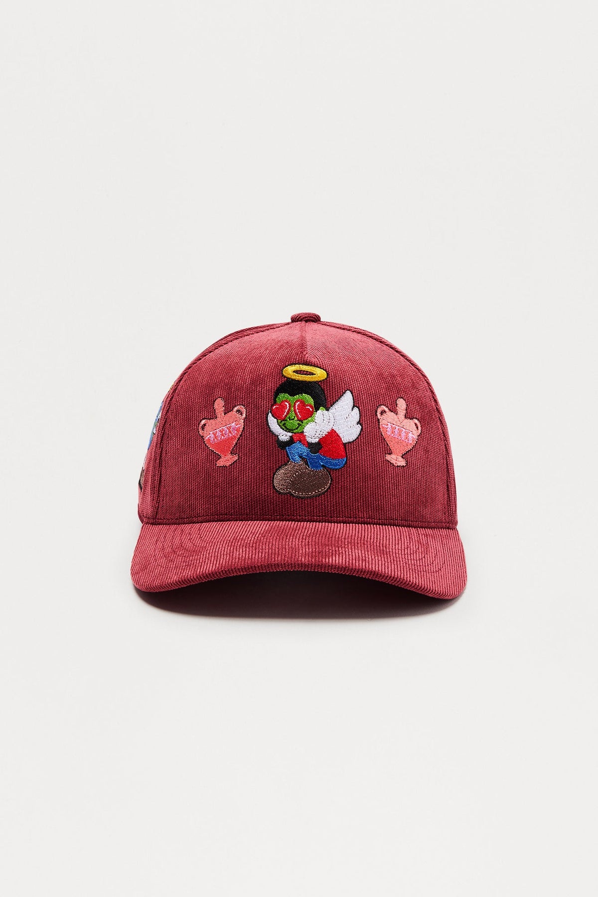 Love Sight Corduroy Snapback Hat - Burgundy