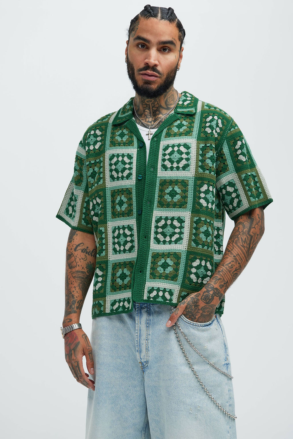 Nolan Textured Shirt - Green/combo