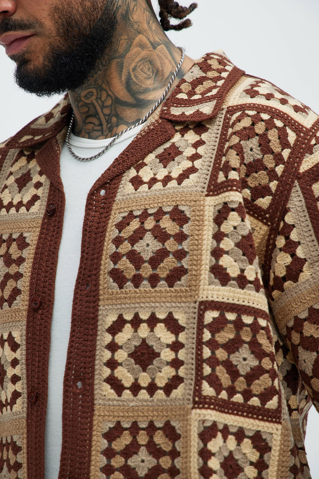 Nolan Textured Shirt - Brown/combo