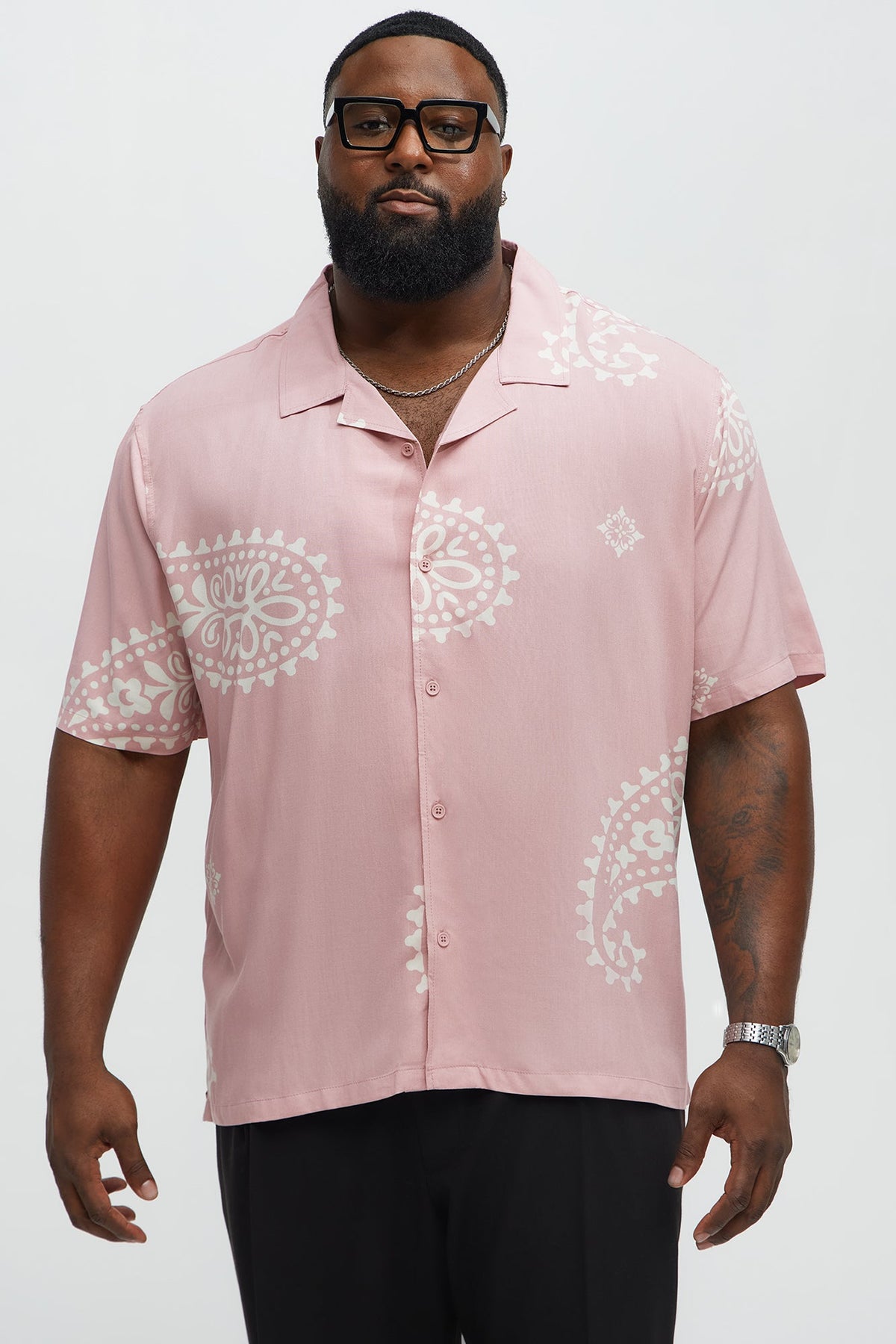 Paisley Rayon Shirt - Pink