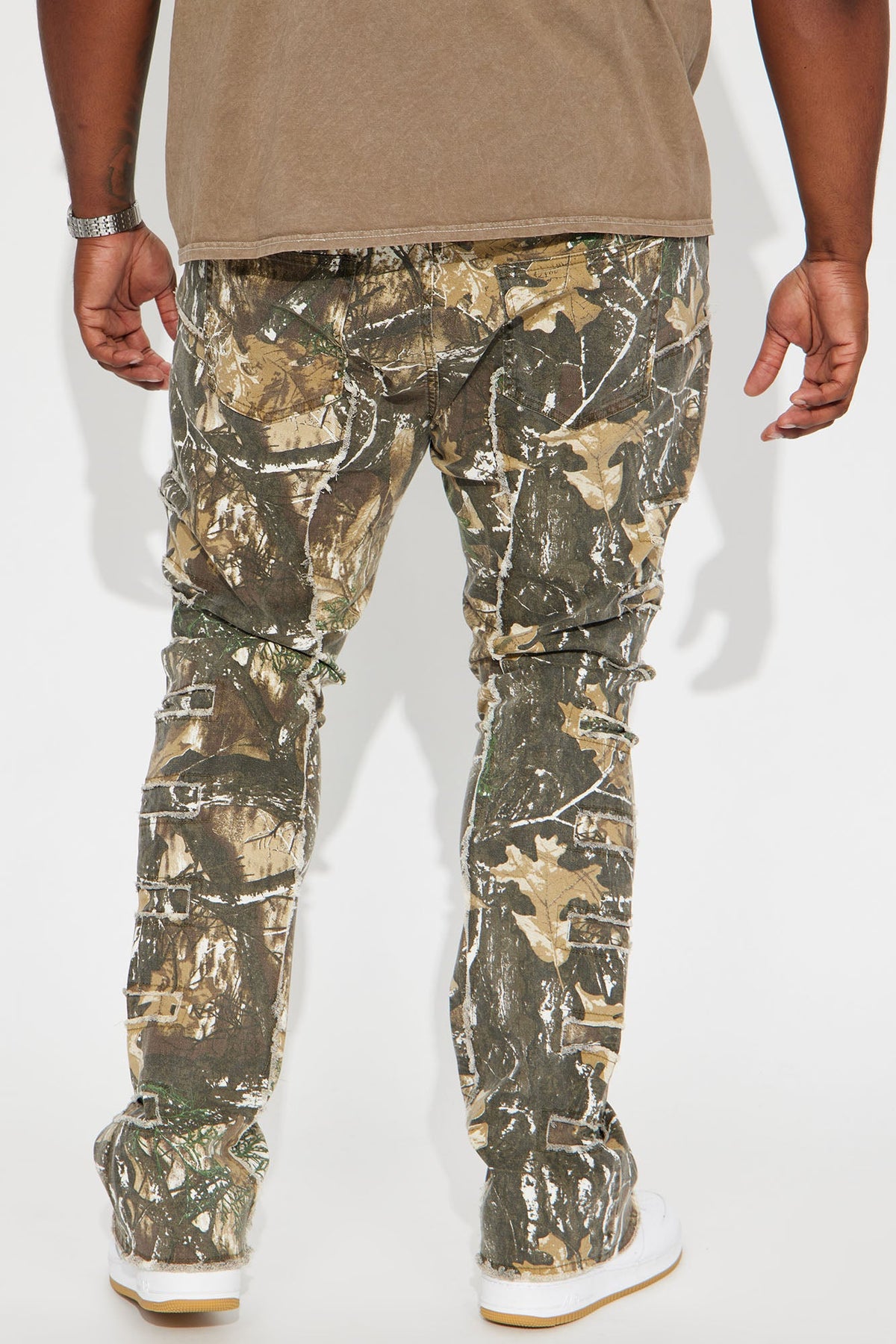 In Action Camo Stacked Skinny Flare Jeans - Camouflage