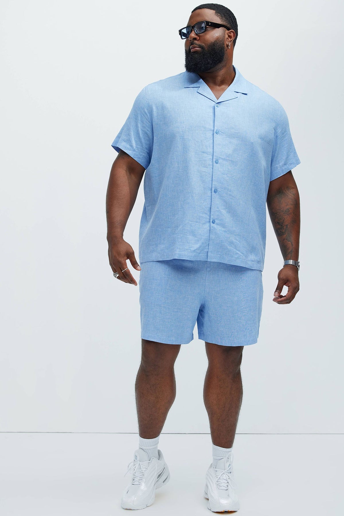 Bahamas Linen Shirt - Ice Blue