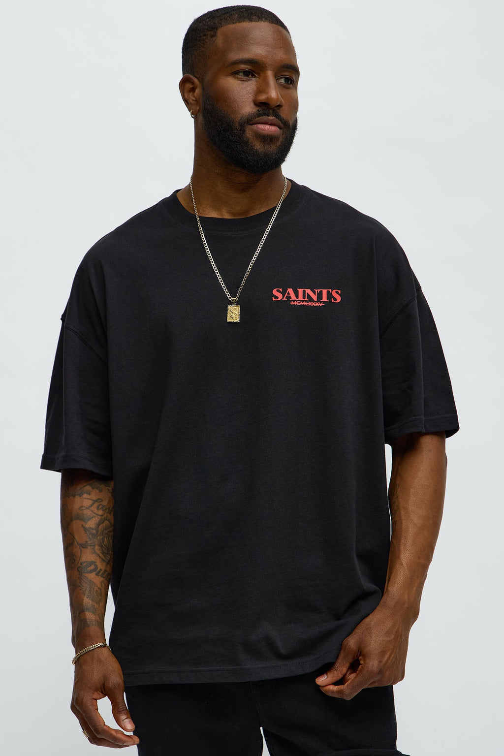 Unseen Saints Oversized Short Sleeve Tee - Black