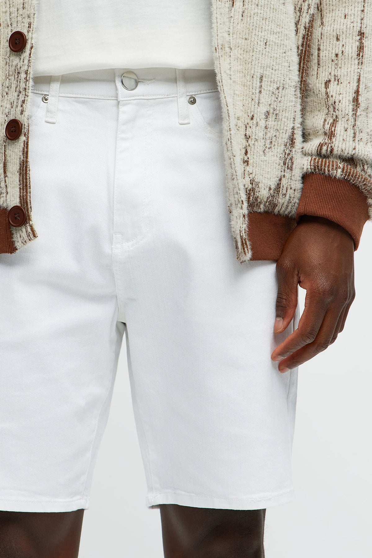 Cornell Slim Denim Shorts - White
