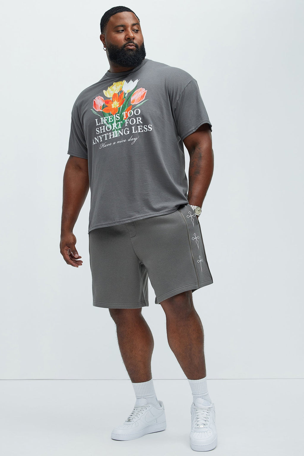 Tyson Cross Relaxed Shorts - Charcoal