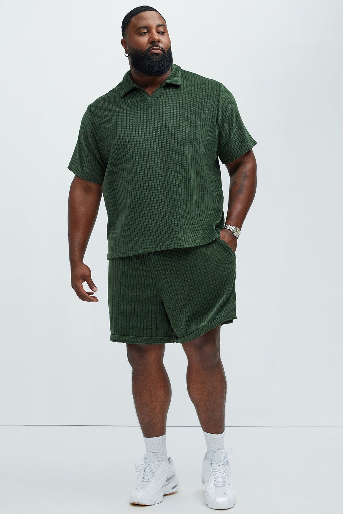 Easton Textured Polo Shirt - Green