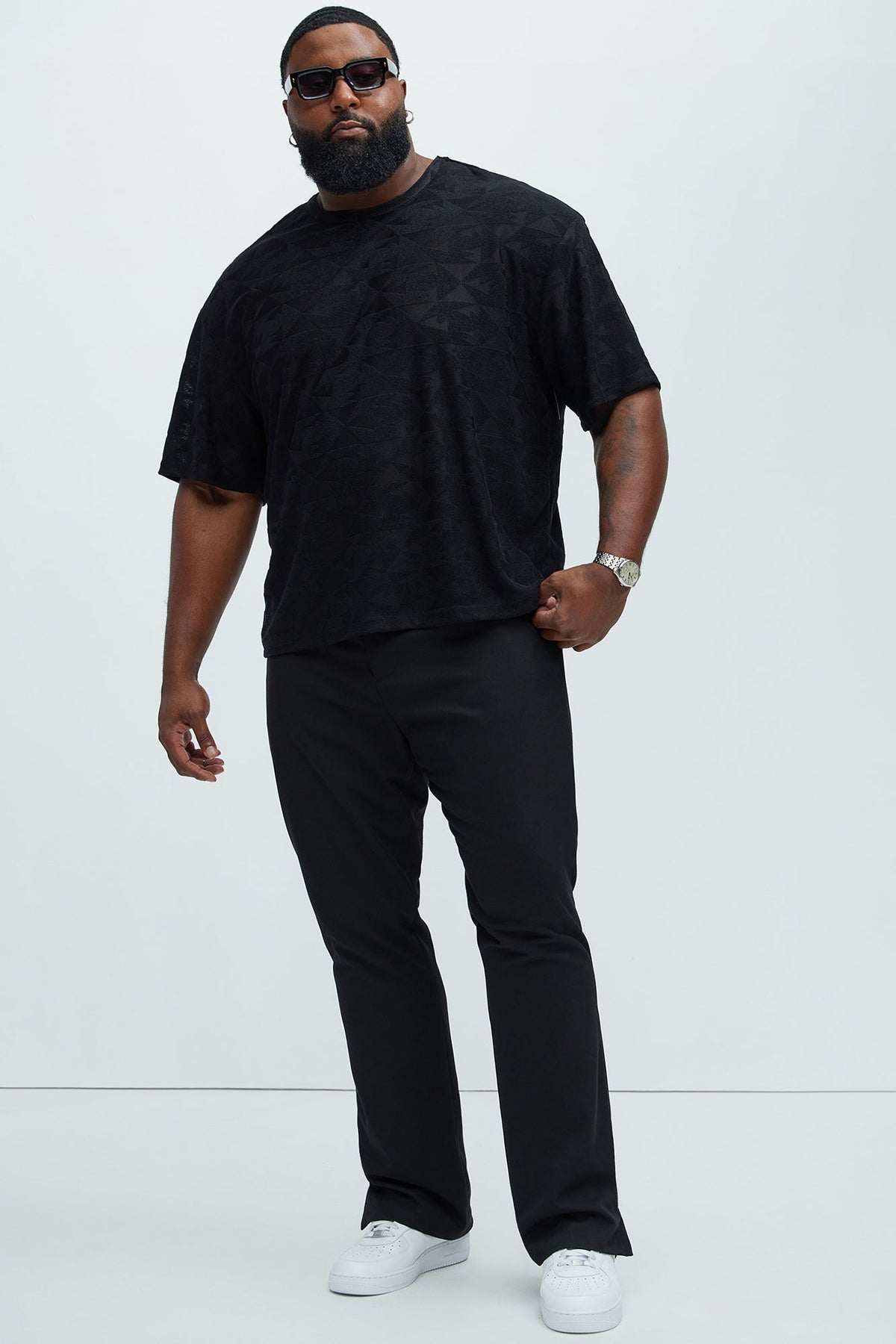 Binney Jacquard Relaxed Short Sleeve Tee - Black