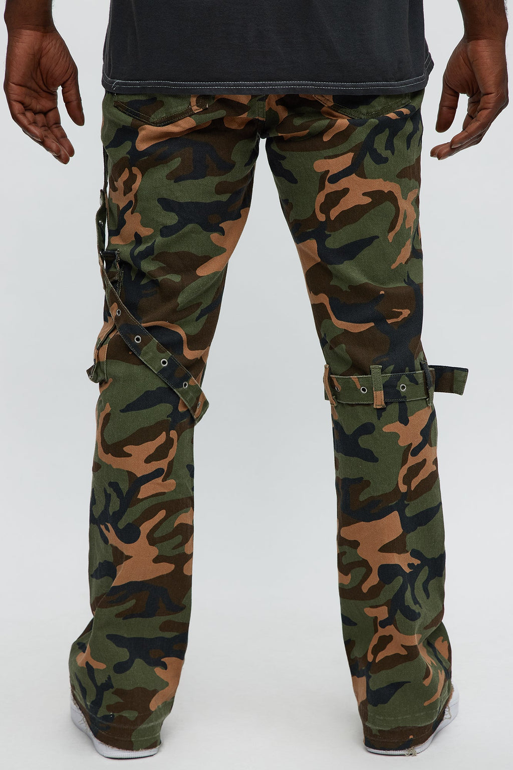 Strap Me Up Stacked Skinny Flare Jeans - Camouflage