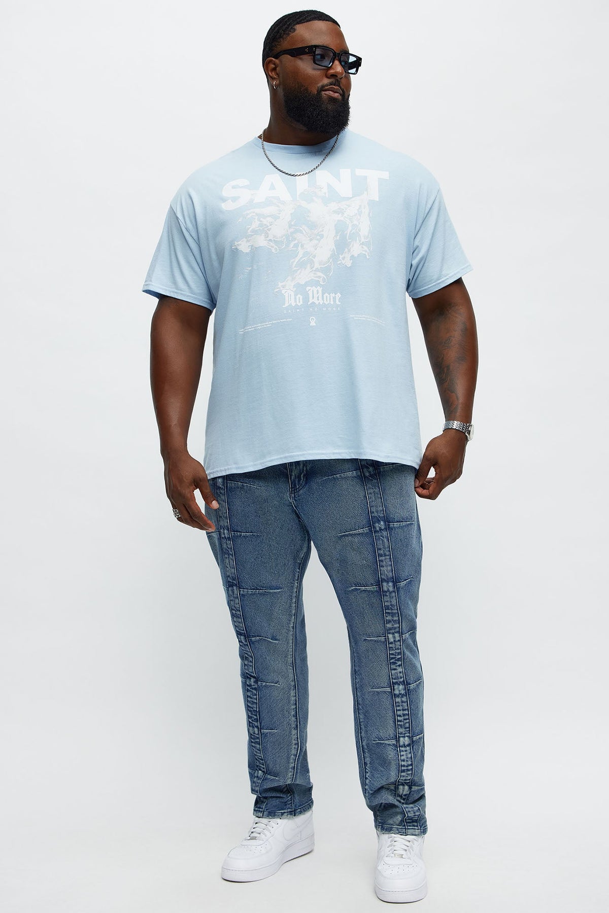 Forever Saint No More Short Sleeve Tee - Light Blue
