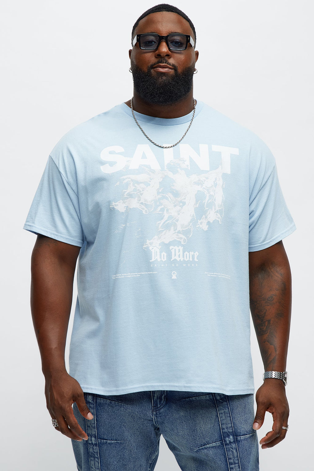 Forever Saint No More Short Sleeve Tee - Light Blue