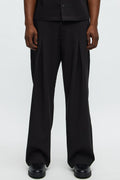 Ronan High Waisted Pleated Trousers - Black