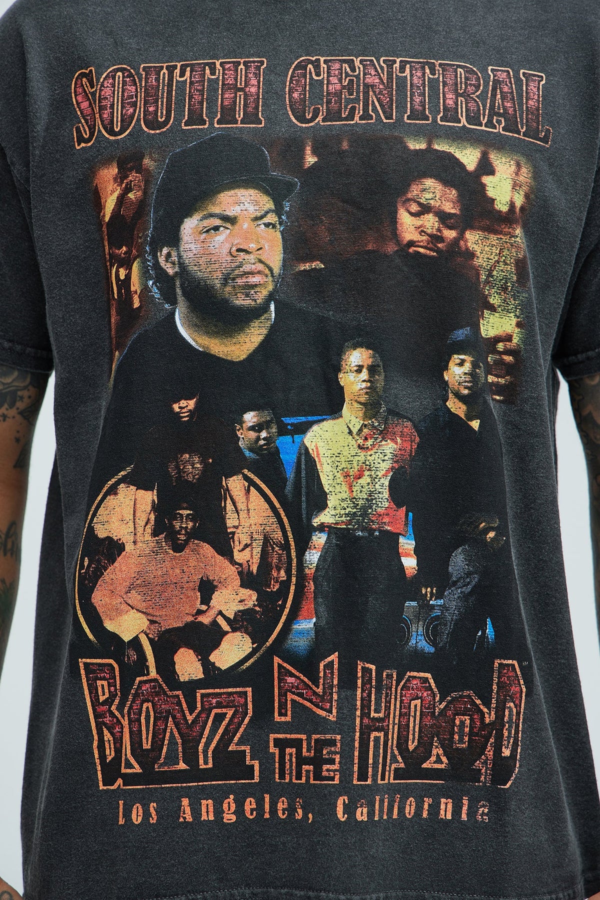 Boyz N The Hood South Central LA Oversized Short Sleeve Tee - Black