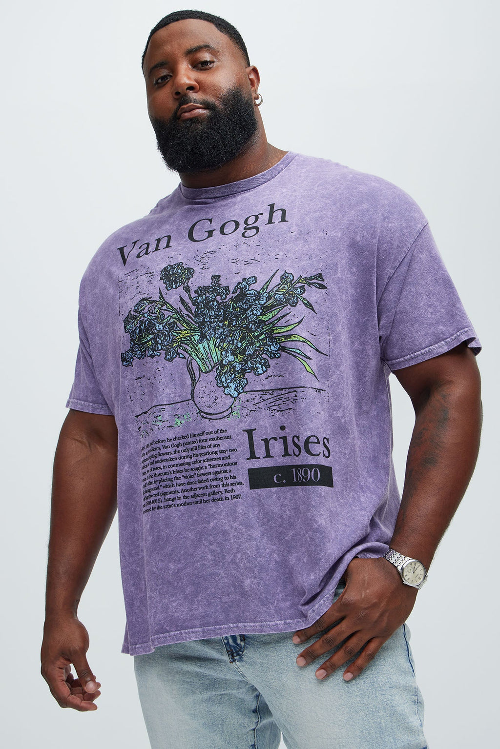 Vincent Van Gogh Irises Short Sleeve Tee - Purple