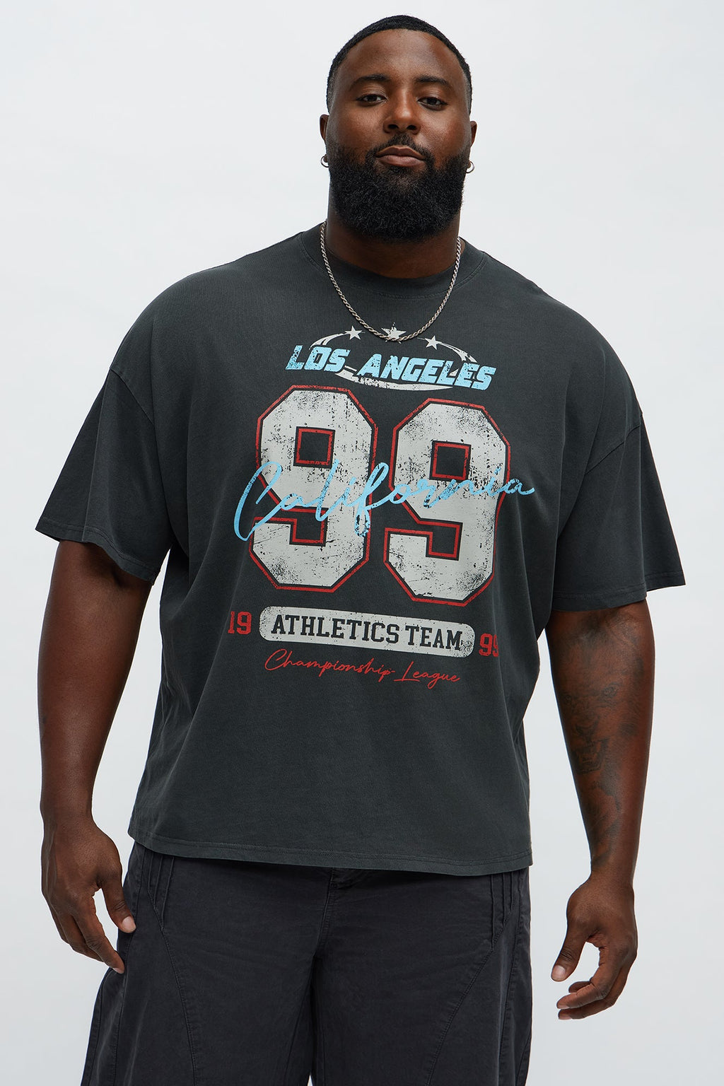 LA Athletics Team 99 Oversized Short Sleeve Tee - Black Wash