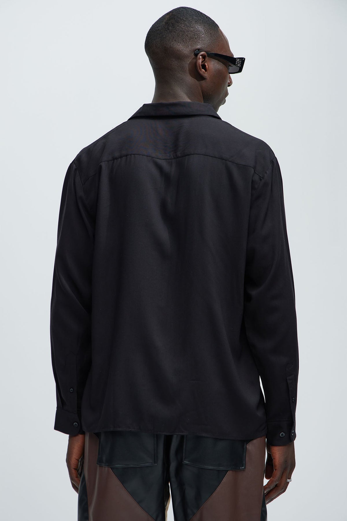 Dawson Relaxed Long Sleeve Button Up Shirt - Black