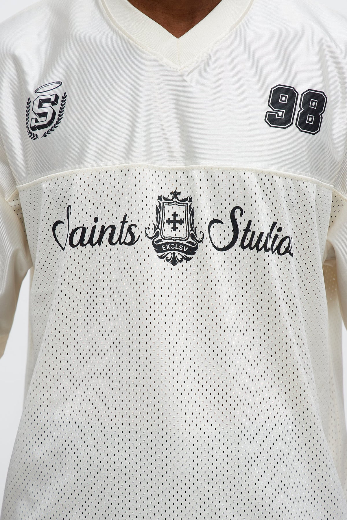 Saints Studios Short Sleeve Soccer Jersey - Off White/combo