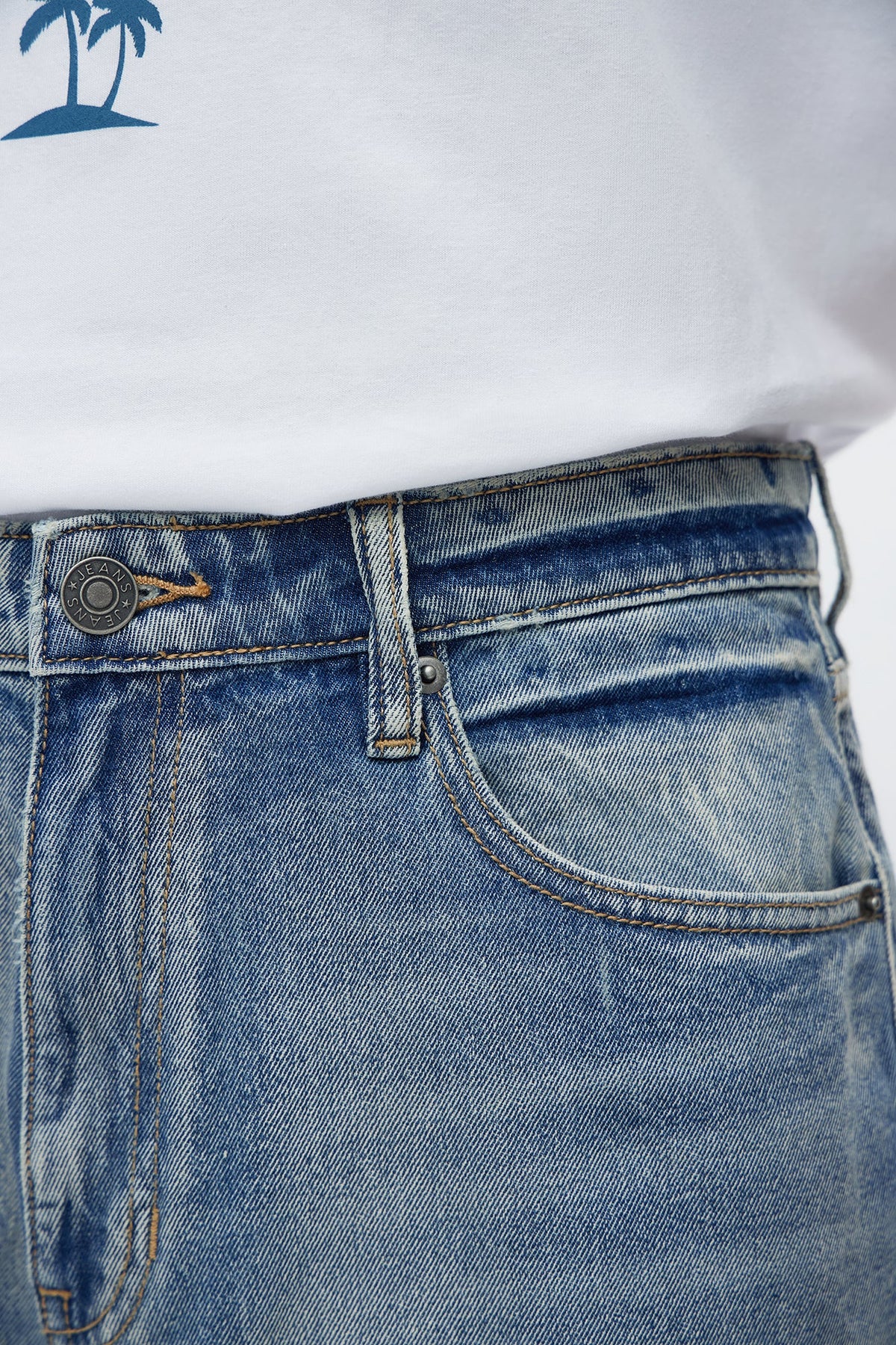 Relaxed Wish You Could Distressed Denim Shorts - Medium Blue Wash