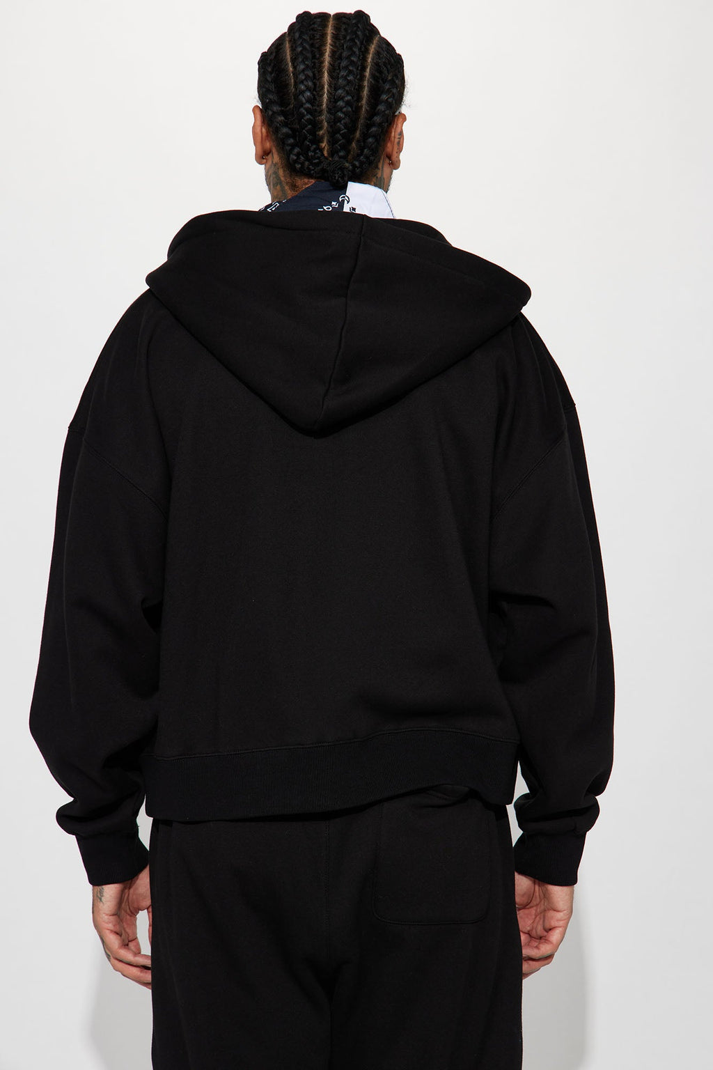 Tyson Oversized Heavyweight Zip Up - Black