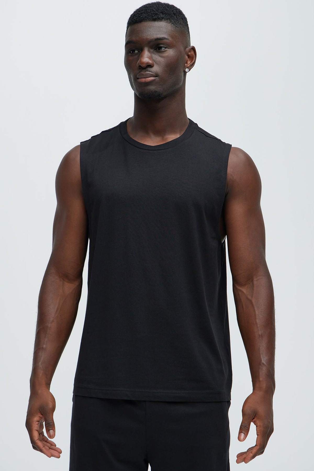 Essential Modal Lounge Sleeveless Muscle Tee - Black