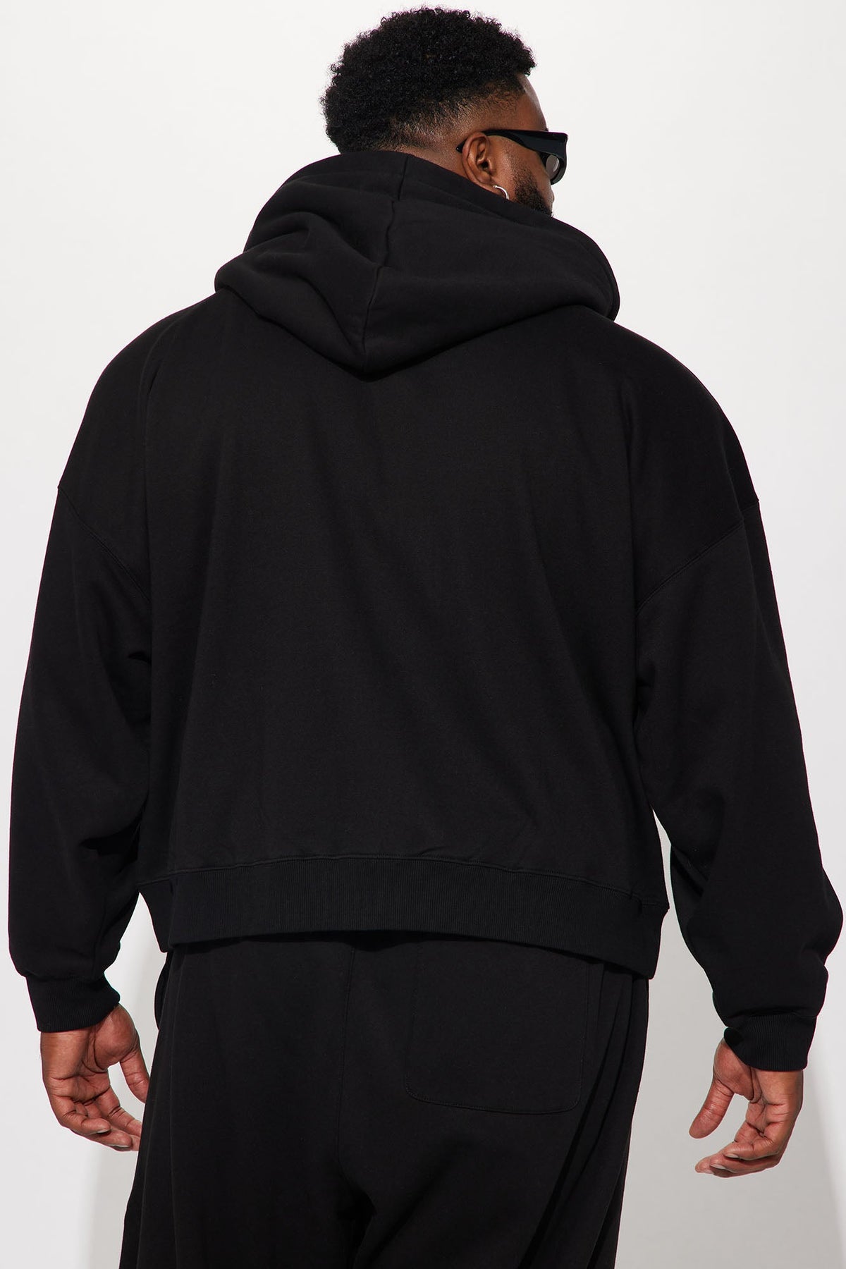 Tyson Oversized Heavyweight Zip Up - Black