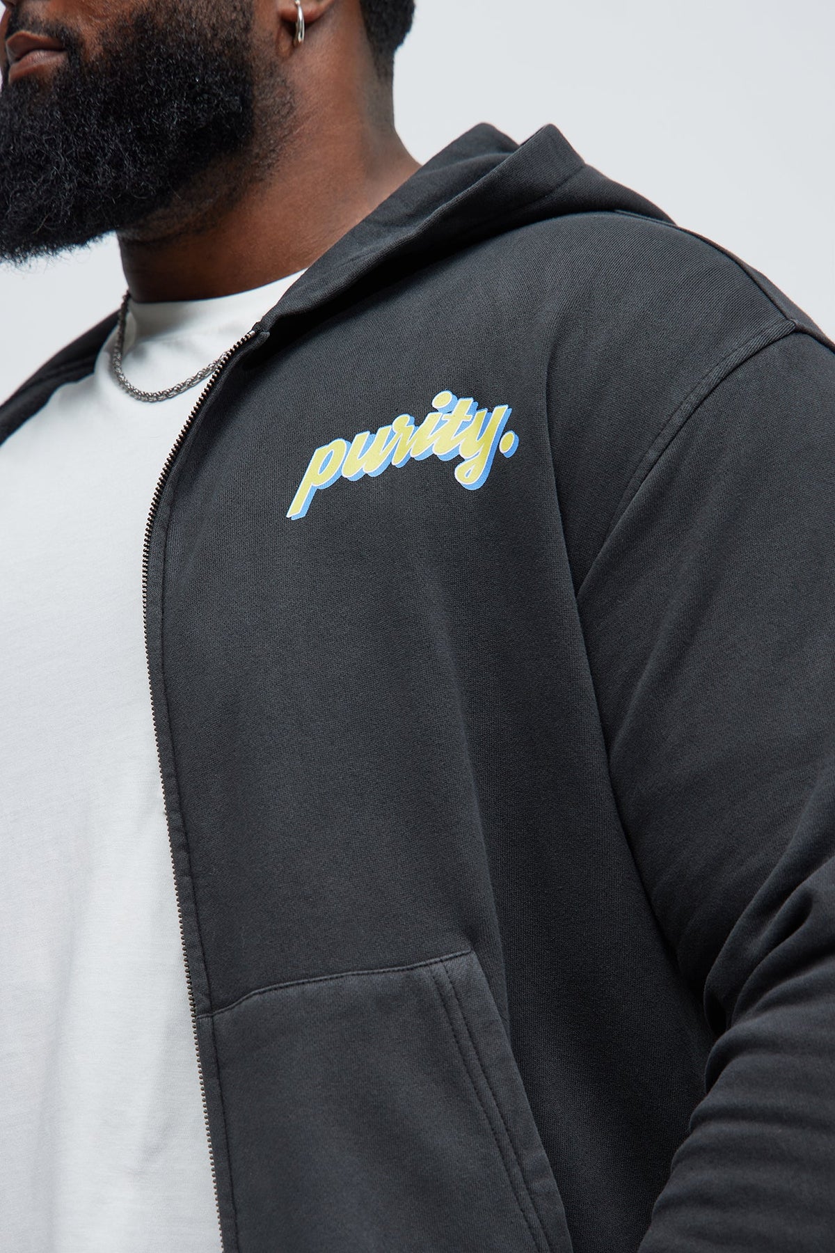 Purity Zip Up Hoodie - Black
