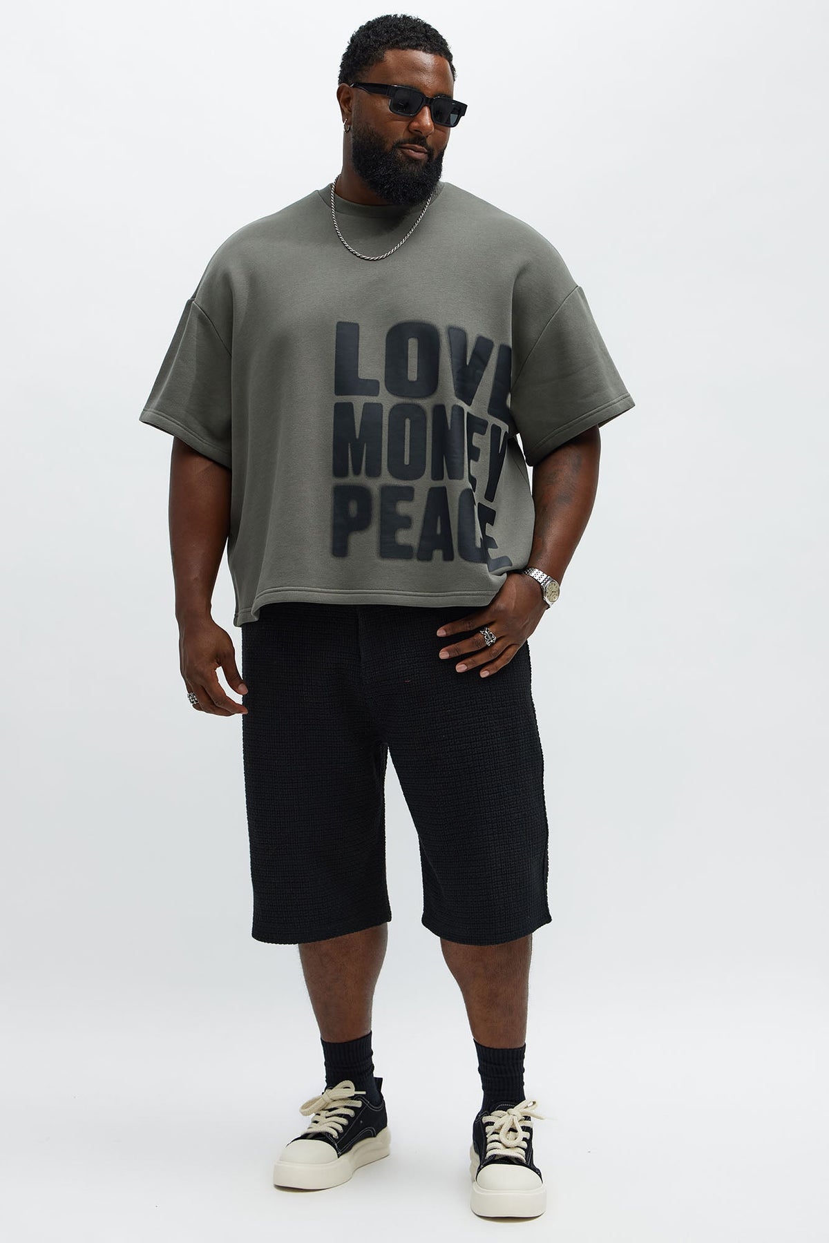 Tyson Oversized Spray Paint Short Sleeve Tee - Dark Grey