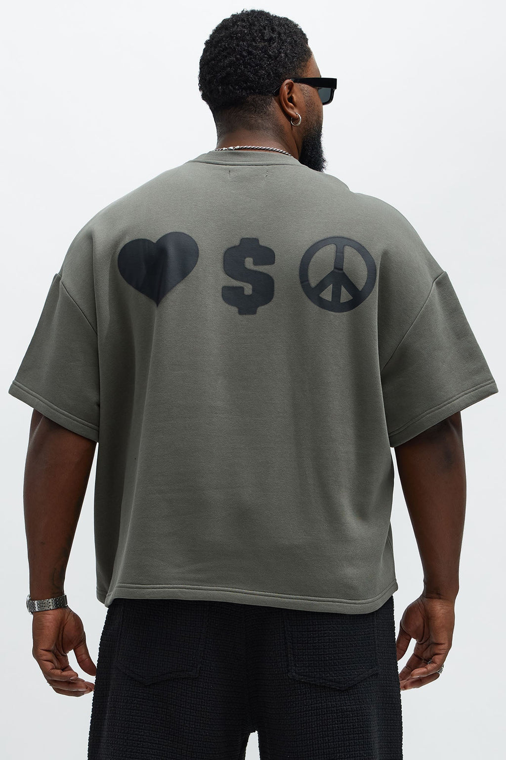 Tyson Oversized Spray Paint Short Sleeve Tee - Dark Grey