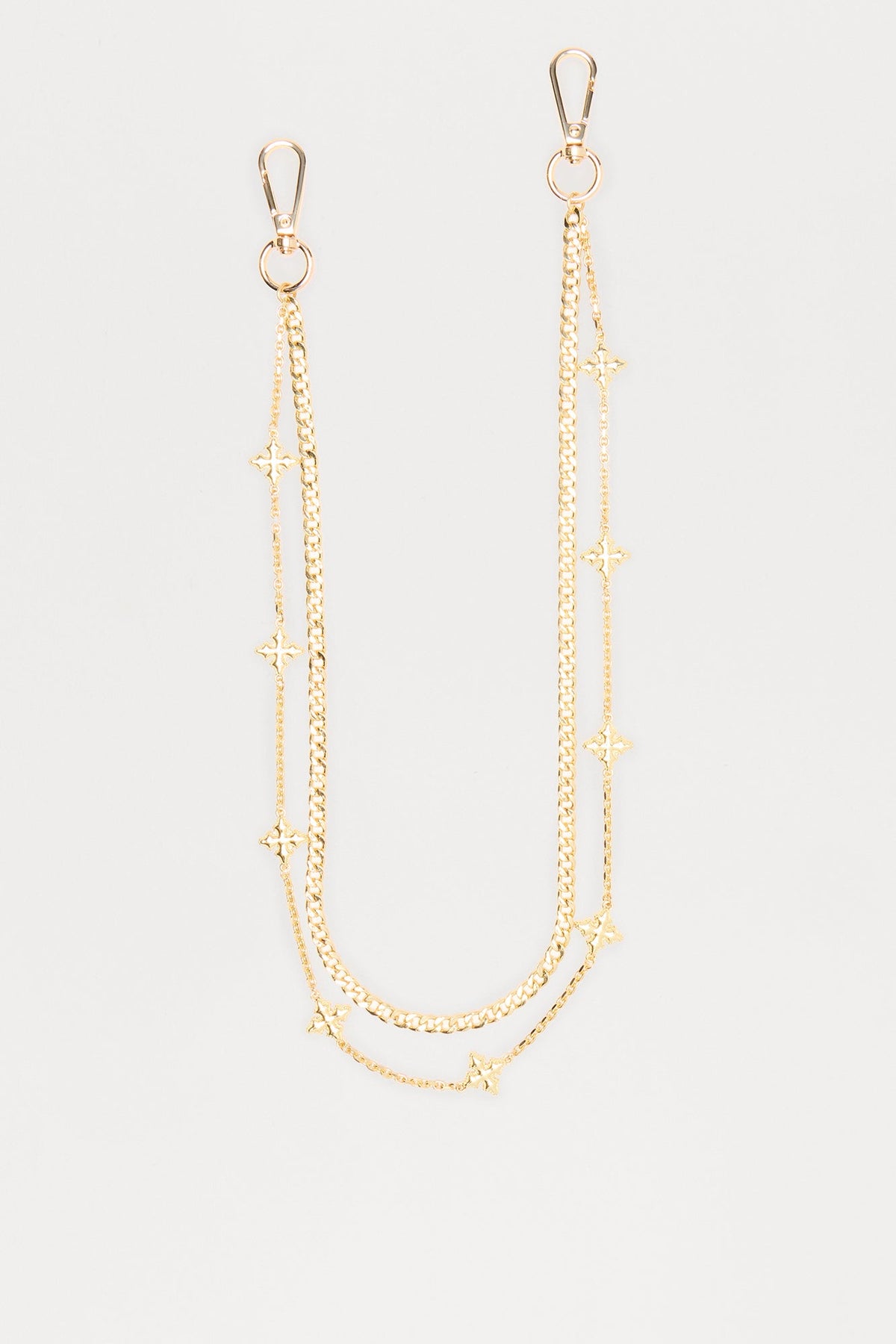 Cross & Cuban Double Pant Chain - Gold