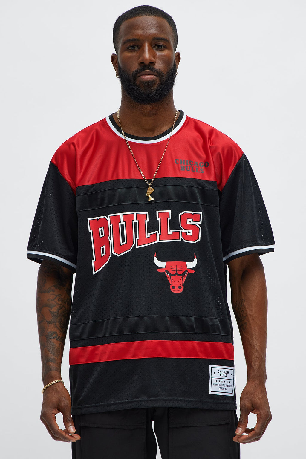 Bulls Regular Fit Basketball Tee - Black