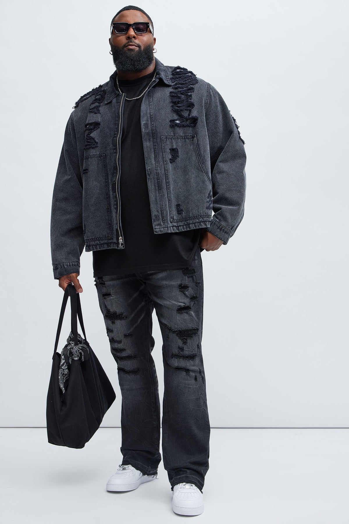 Undercover Slim Stacked Flare Jeans - Black Wash