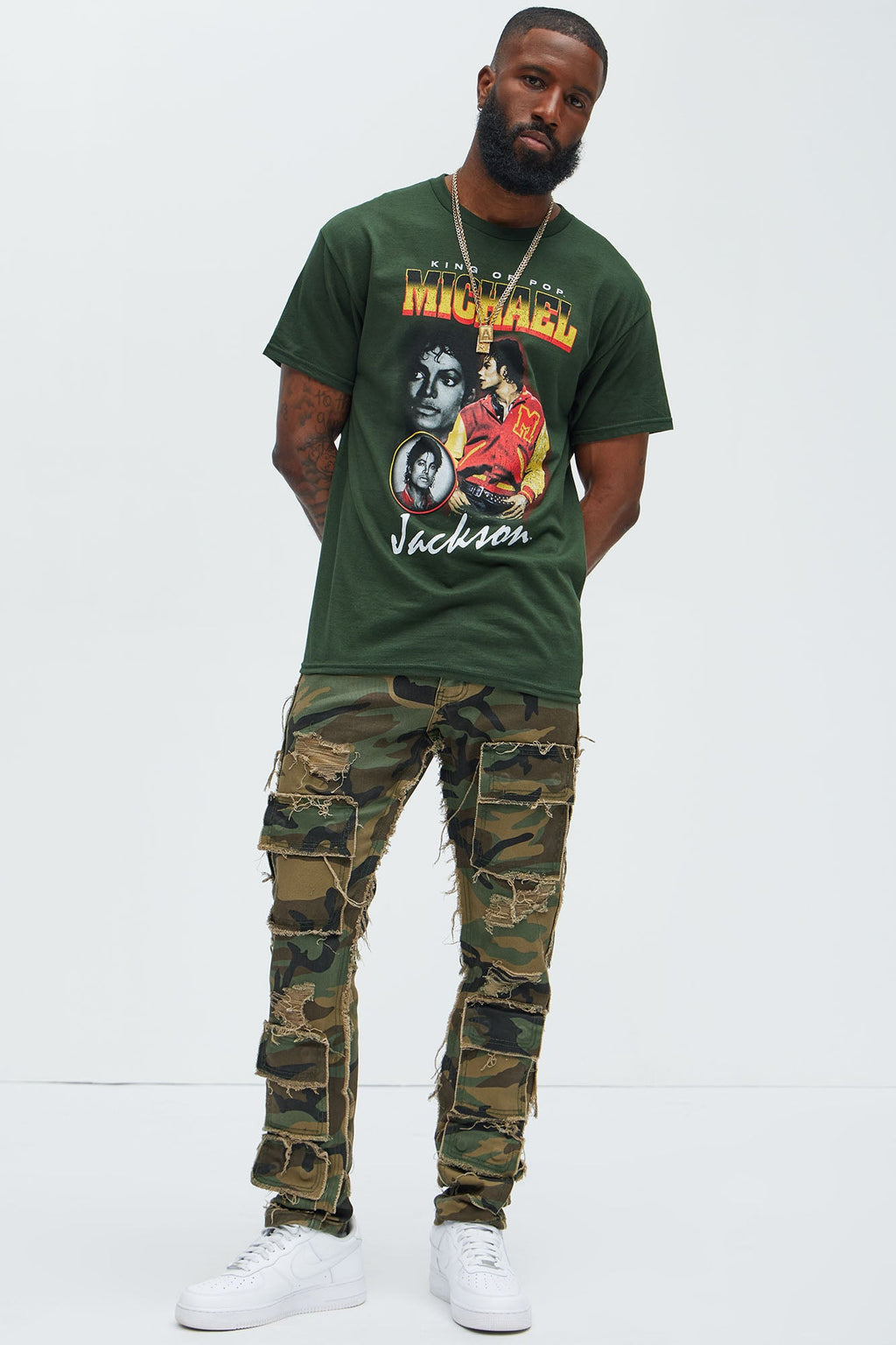Michael Jackson The King Of Pop Short Sleeve Tee - Green