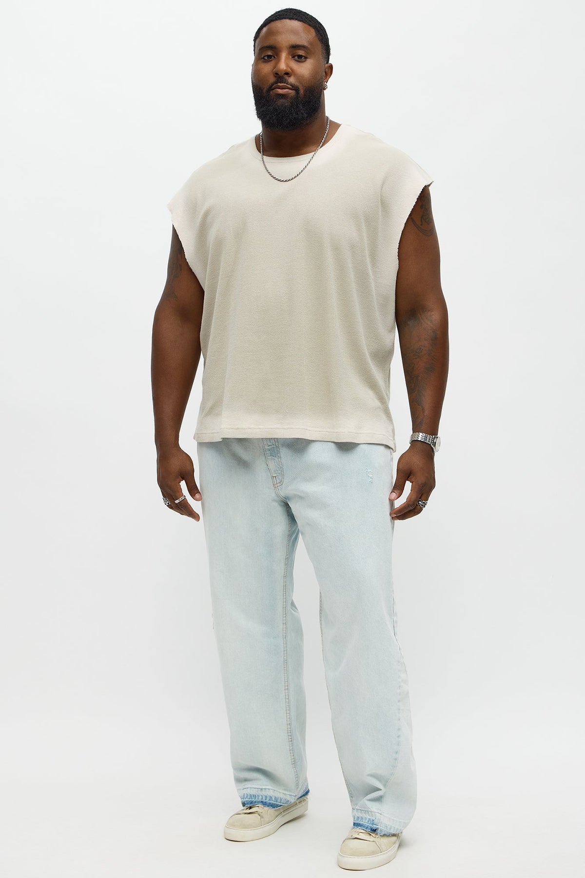 Relaxed Washed Muscle Tank - Grey