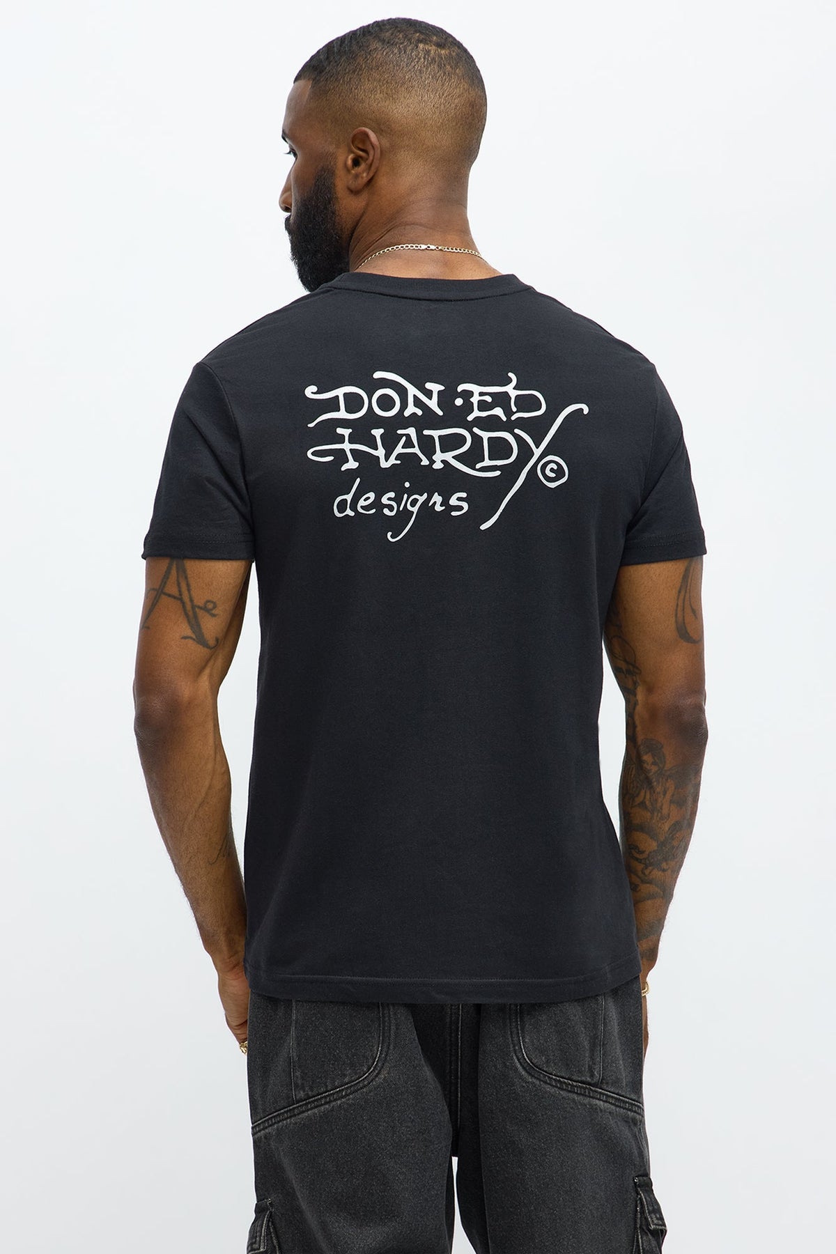 Ed Hardy Skeleton Tattoo Short Sleeve Tee - Black