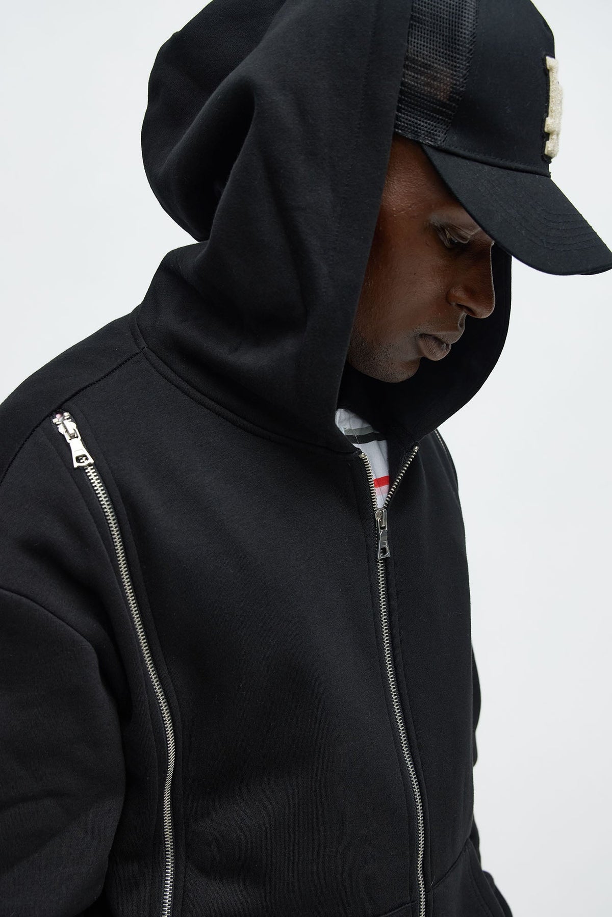 Tyson Stay Away Zip Up Hoodie - Black