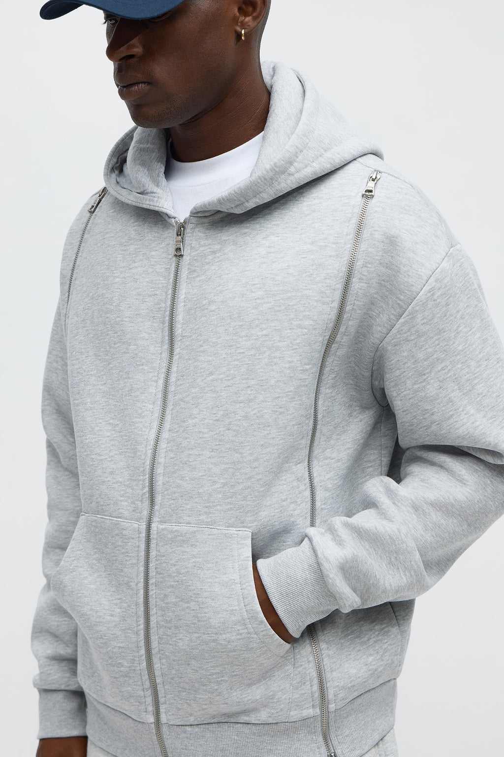 Tyson Stay Away Zip Up Hoodie - Heather Grey