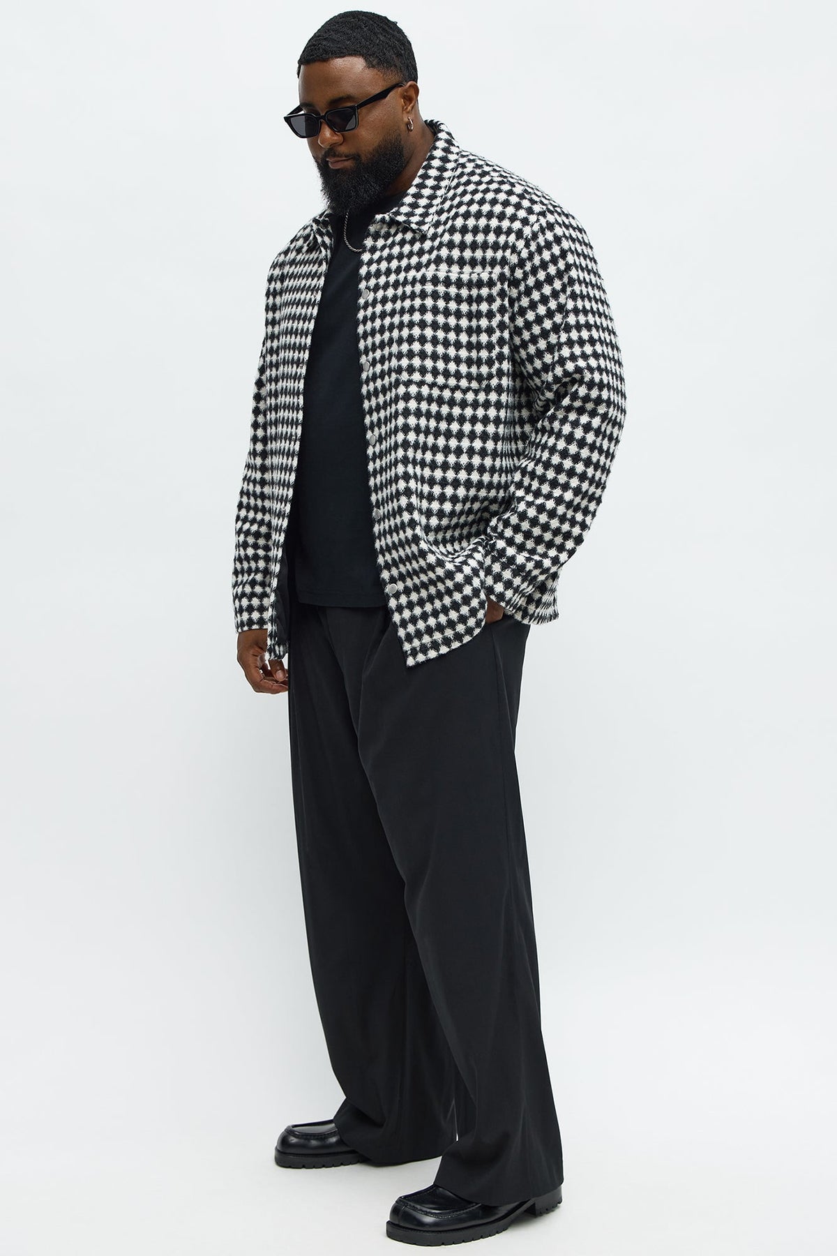 The Modern Stretch High Waisted Baggy Trousers - Black