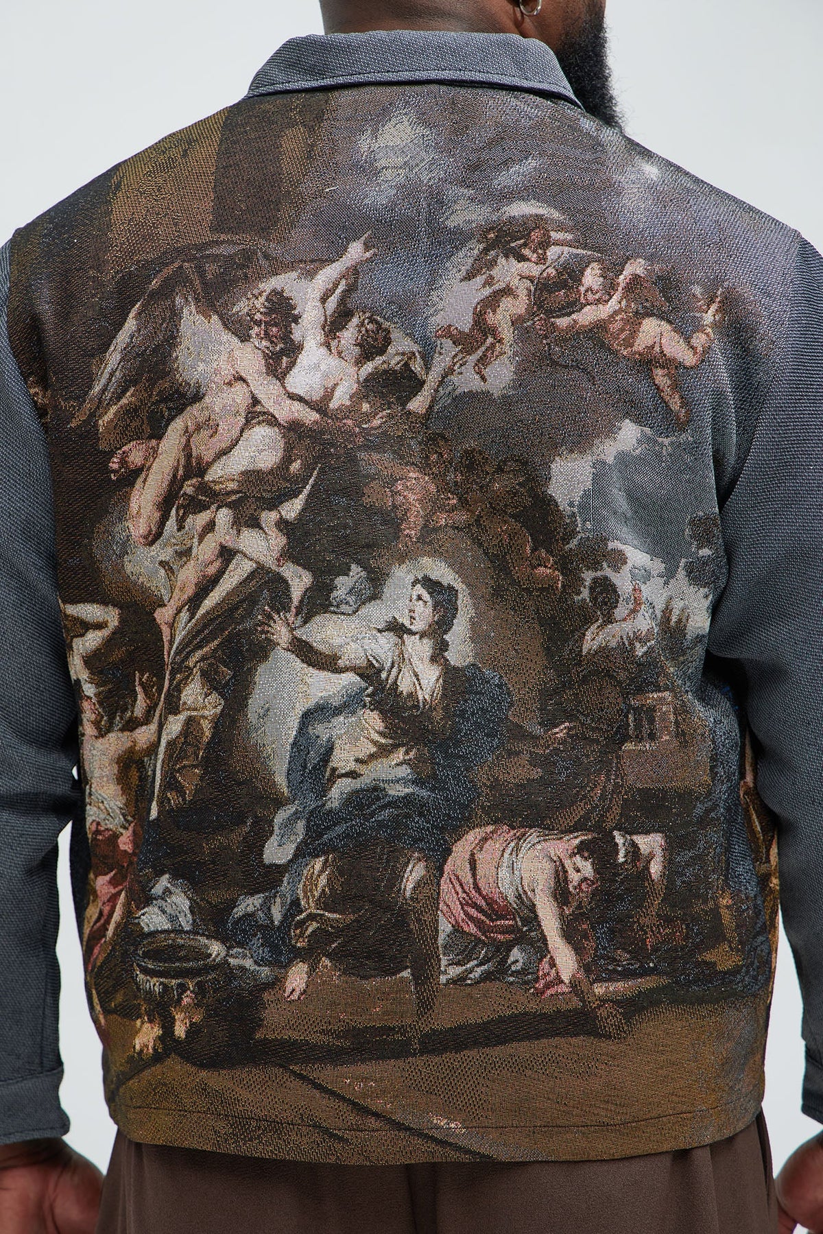 Cassiel Tapestry Cropped Button Up Shirt - Multi Color