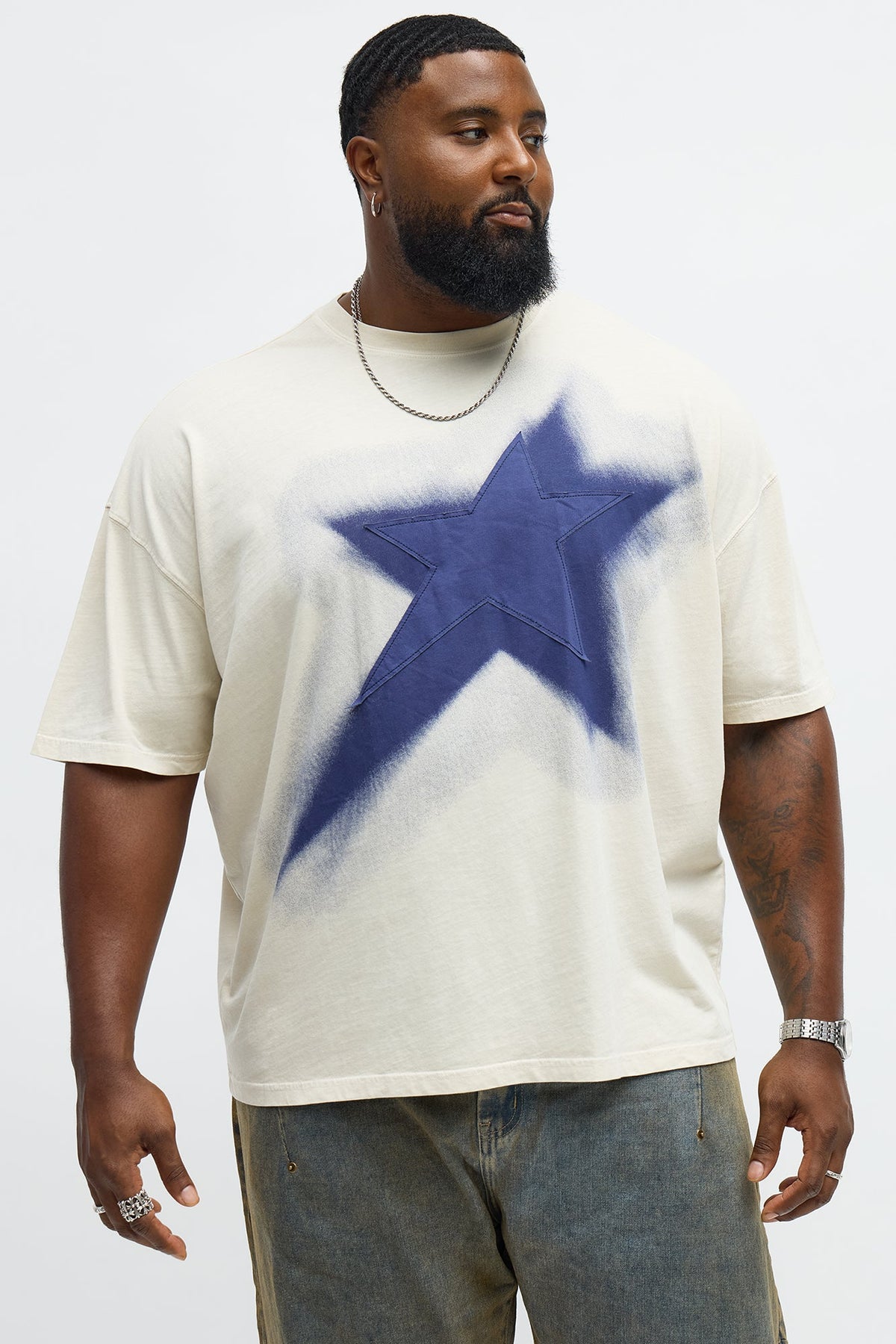 All The Stars Oversized Short Sleeve Tee - Cream