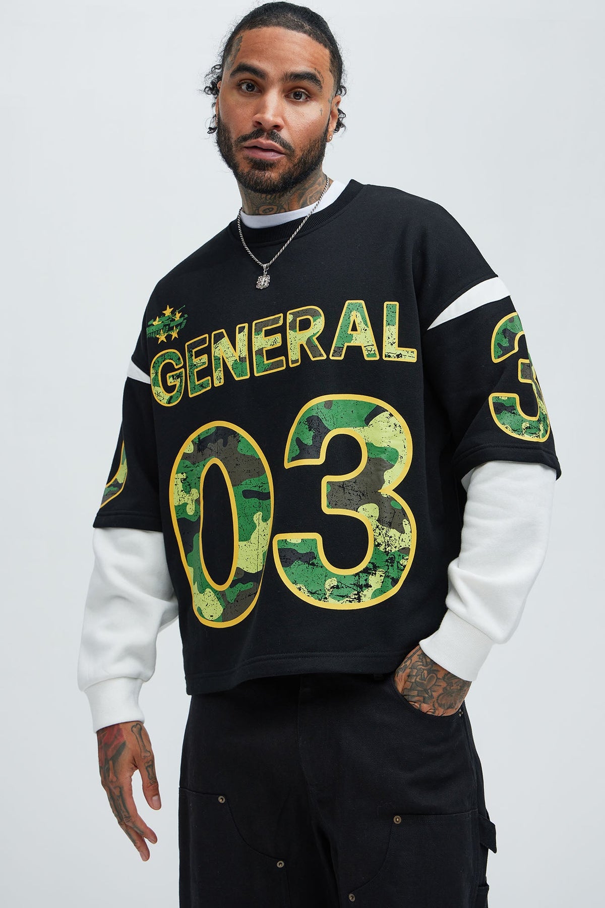 Tyson General Soldier Long Sleeve Tee - Black/combo