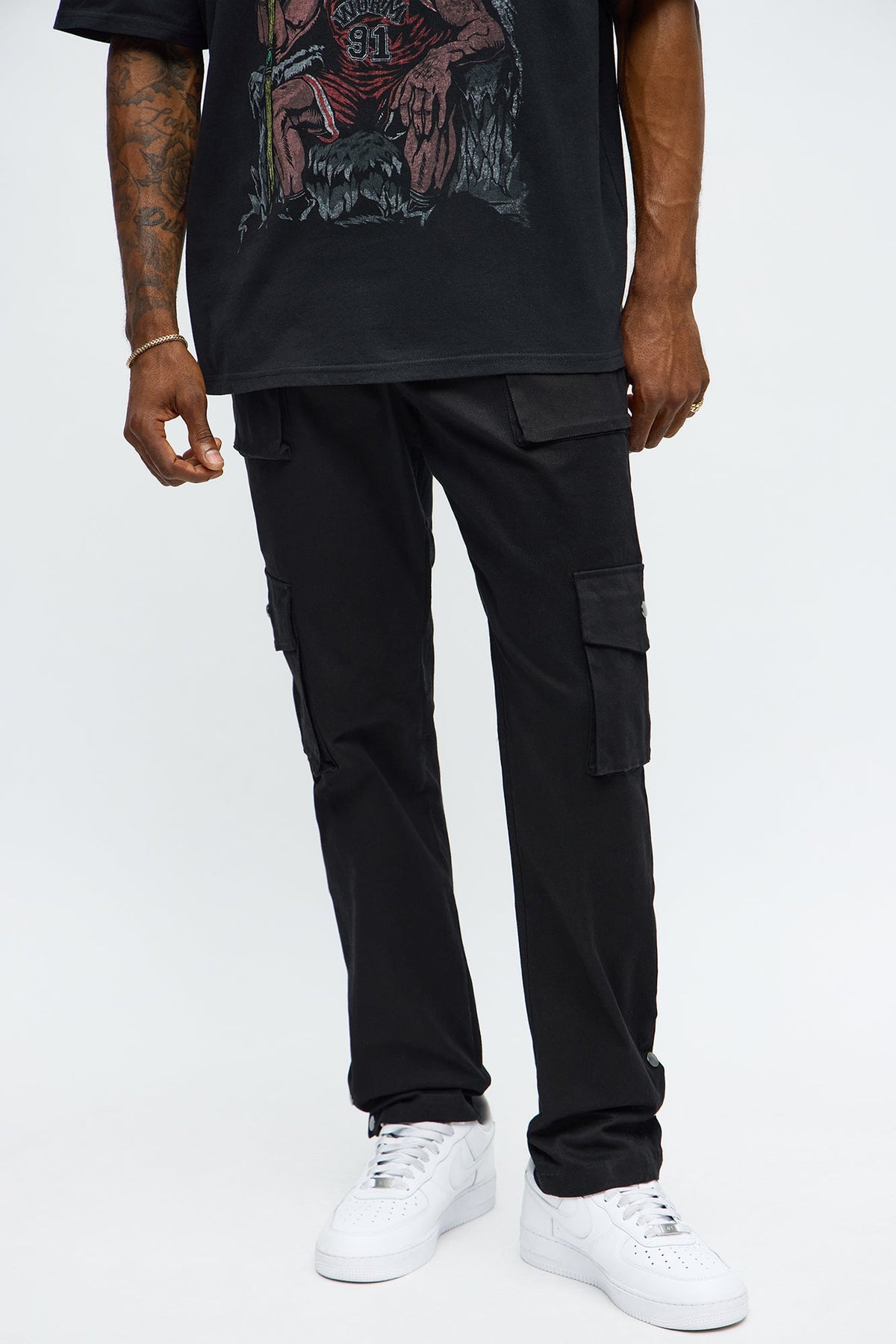 Worker Slim Cargo Pants - Black
