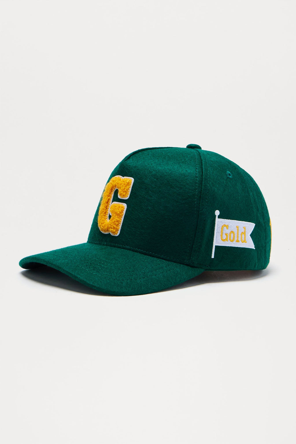 1St Gold Textured Structured Snapback Hat - Green/combo