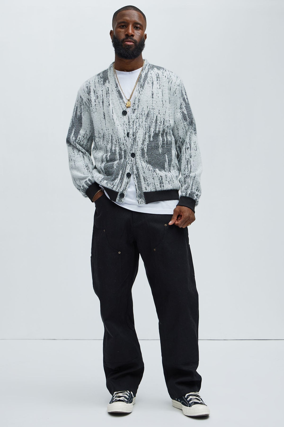 Livin' That Life Mohair Cardigan - Black/combo