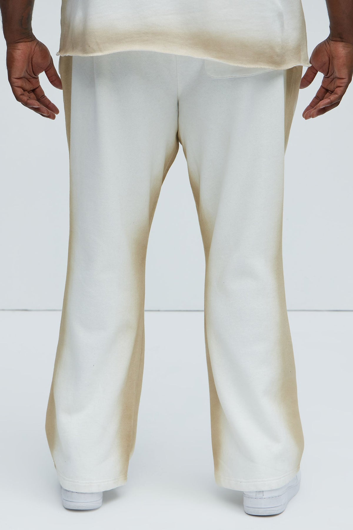 Tyson Blurred Lines Skinny Flare Sweatpants - Cream