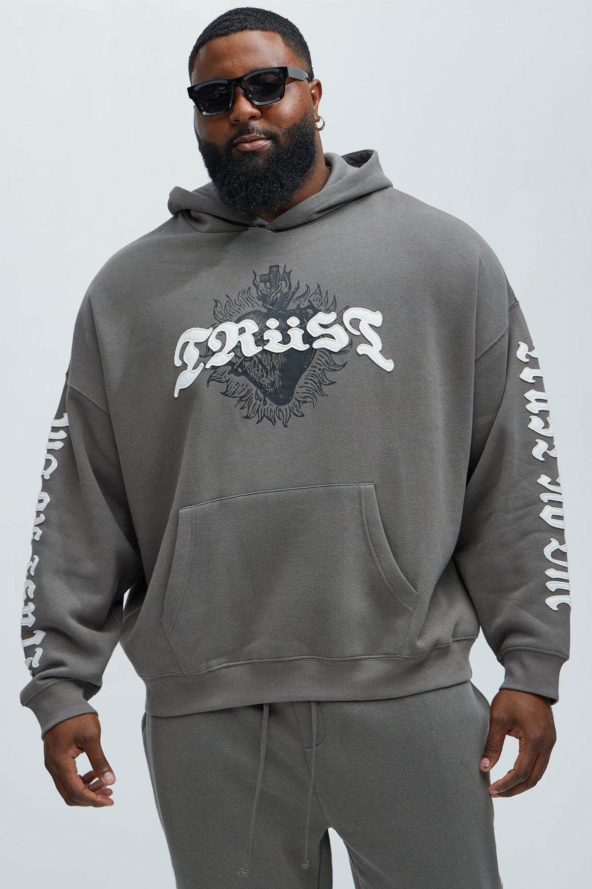 Tyson Trust Issues Oversized Hoodie - Grey