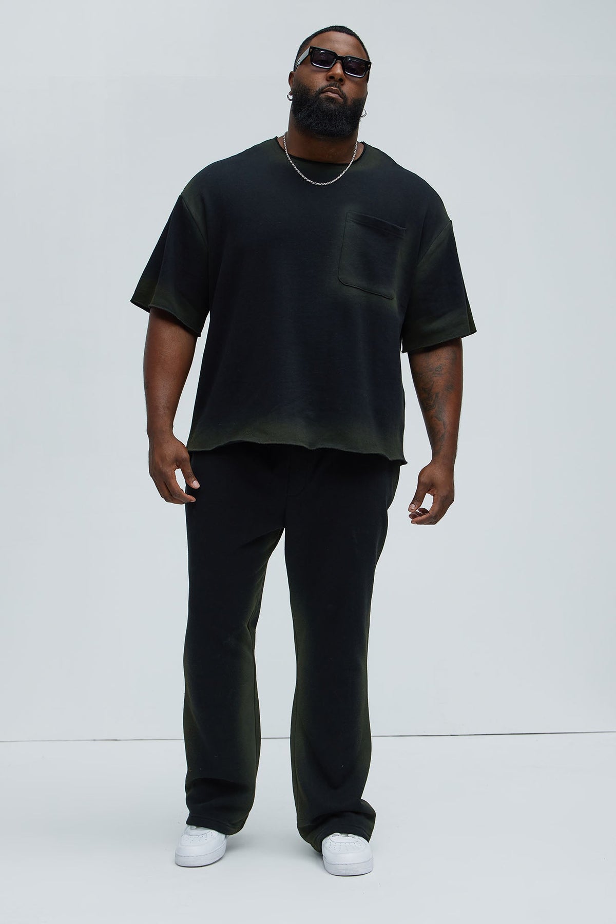 Tyson Blurred Lines Skinny Flare Sweatpants - Black