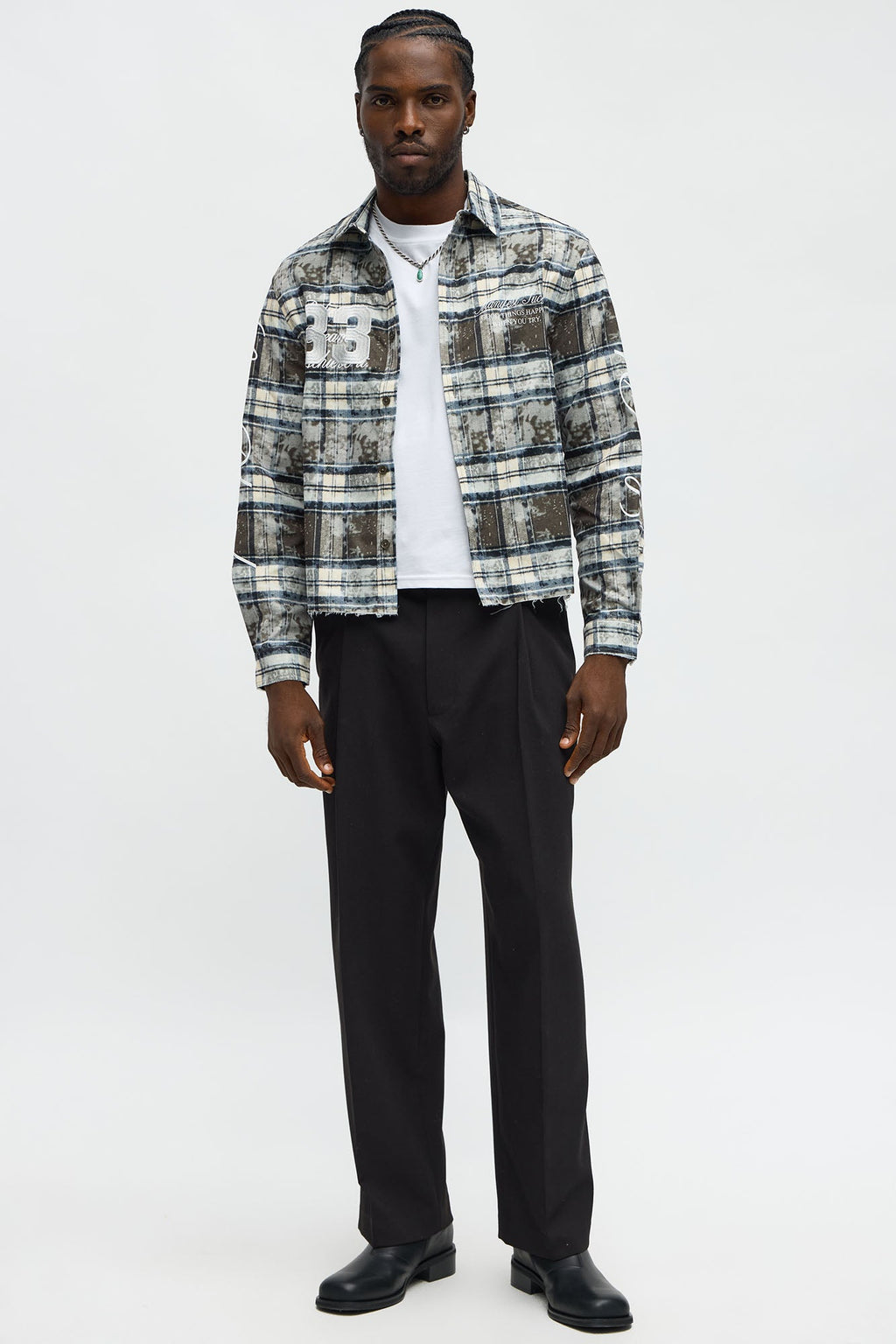 Cropped Manifest Button Up Shirt - Olive
