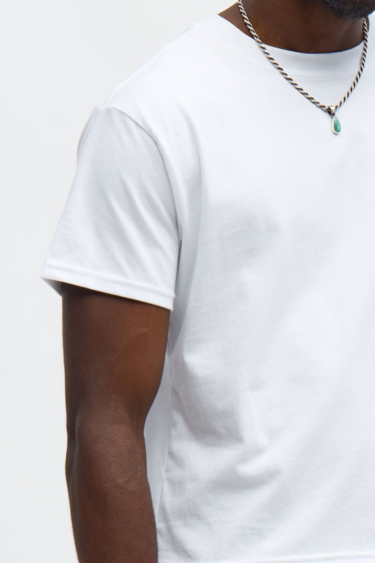Cropped Crew Baby Tee - White
