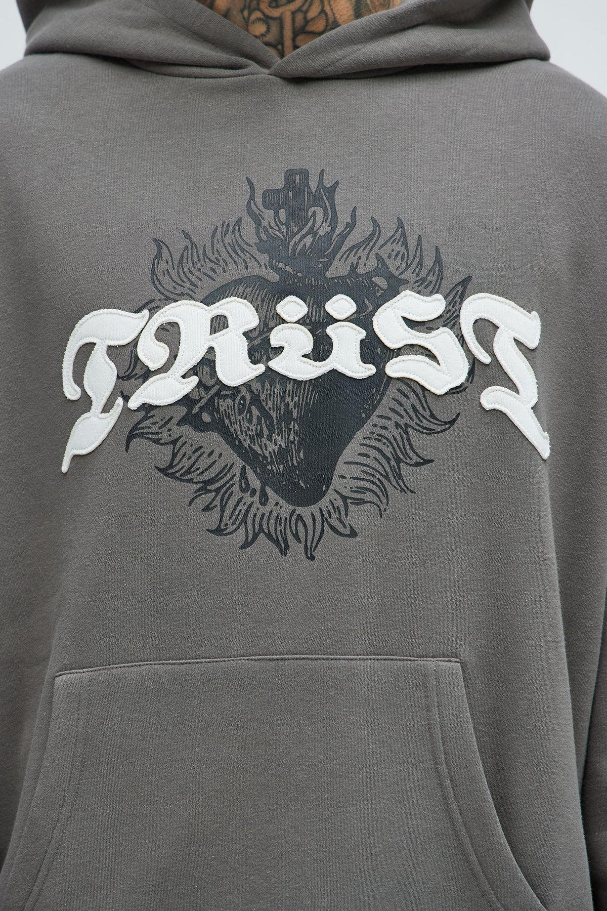 Tyson Trust Issues Oversized Hoodie - Grey